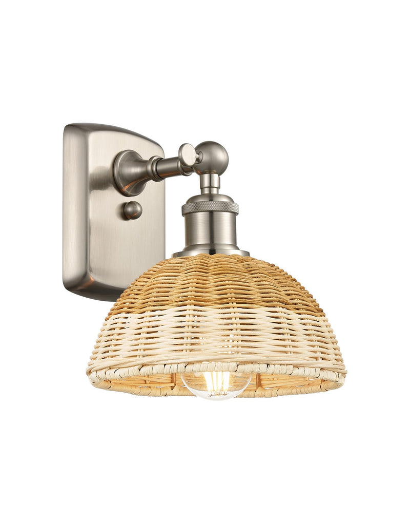 Innovations 516-1W-SN-NBD2-75-NAT One Light Wall Sconce, Brushed Satin Nickel