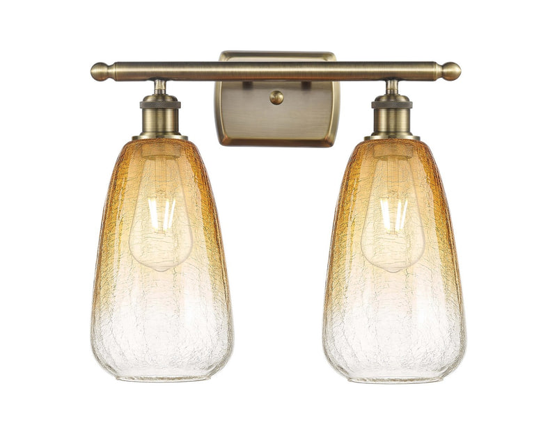 Innovations 516-2W-AB-G480-6AM Two Light Bath Vanity, Antique Brass