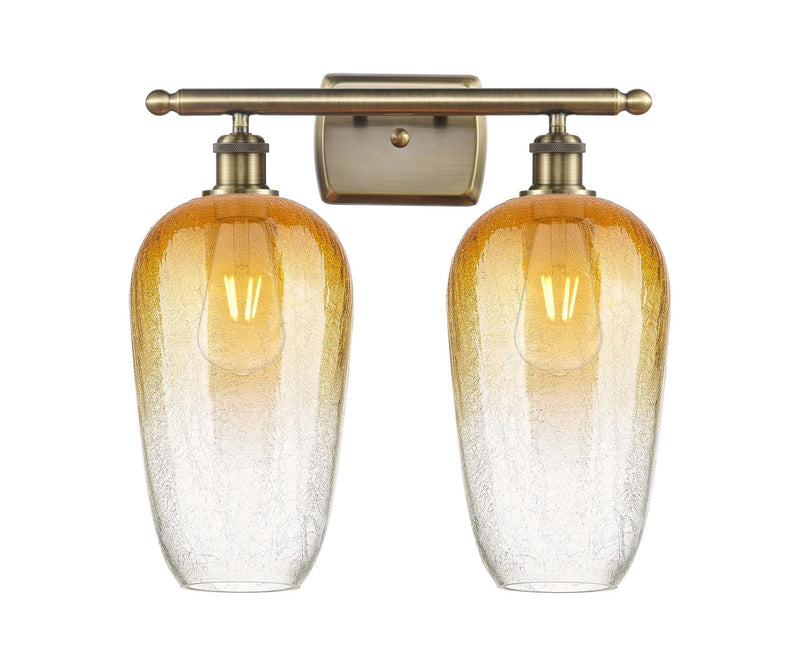 Innovations 516-2W-AB-G484-7AM Two Light Bath Vanity, Antique Brass