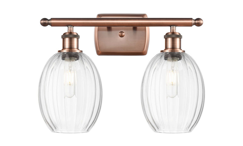 Innovations 516-2W-AC-G459-6CL Two Light Bath Vanity, Antique Copper
