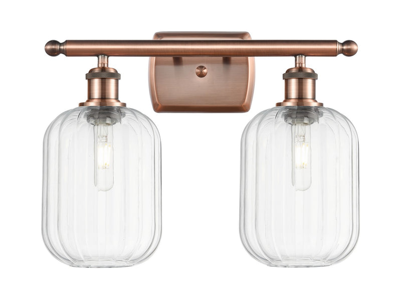 Innovations 516-2W-AC-G460-7CL Two Light Bath Vanity, Antique Copper