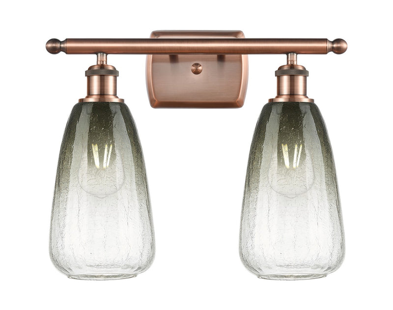 Innovations 516-2W-AC-G480-6SL Two Light Bath Vanity, Antique Copper