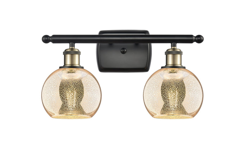 Innovations 516-2W-BAB-G128-6 Two Light Bath Vanity, Black Antique Brass
