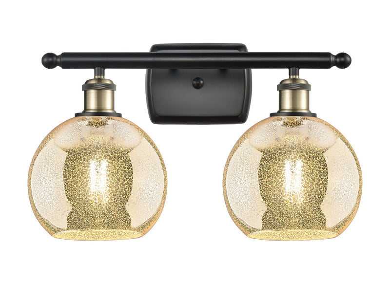 Innovations 516-2W-BAB-G128-8 Two Light Bath Vanity, Black Antique Brass