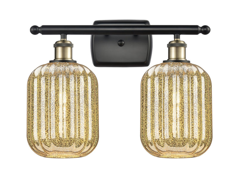 Innovations 516-2W-BAB-G460-7ME Two Light Bath Vanity, Black Antique Brass