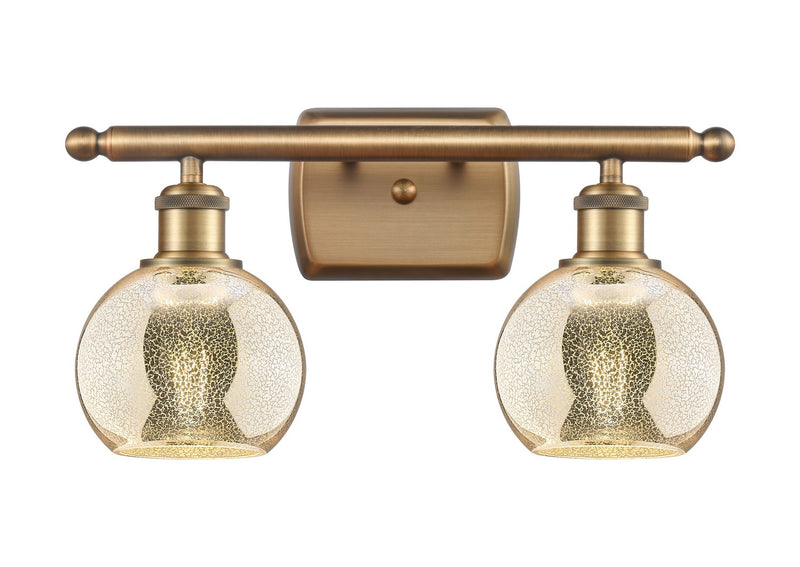 Innovations 516-2W-BB-G128-6 Two Light Bath Vanity, Brushed Brass