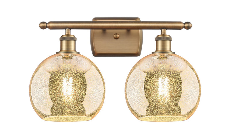 Innovations 516-2W-BB-G128-8 Two Light Bath Vanity, Brushed Brass