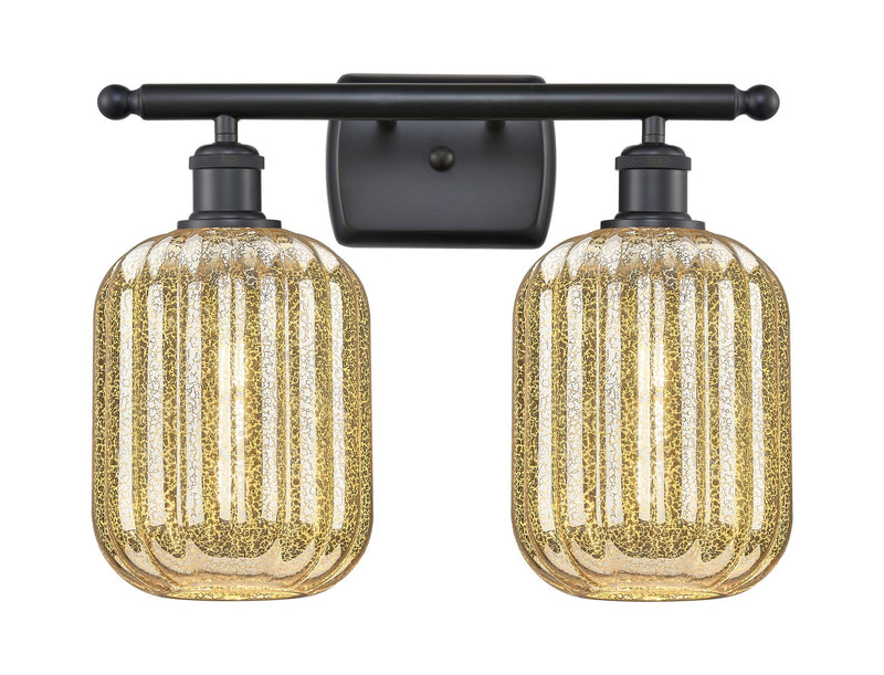 Innovations 516-2W-BK-G460-7ME Two Light Bath Vanity, Matte Black