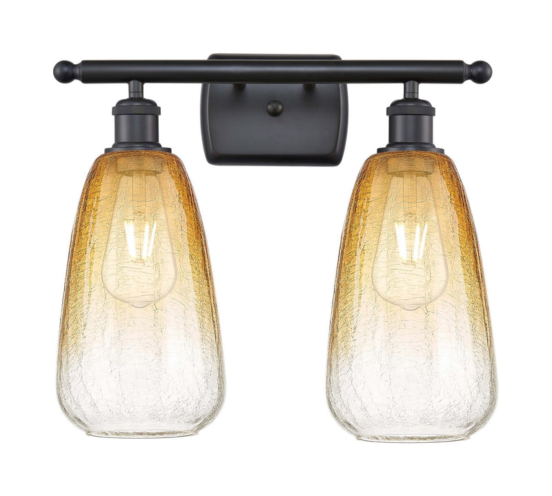 Innovations 516-2W-BK-G480-6AM Two Light Bath Vanity, Matte Black