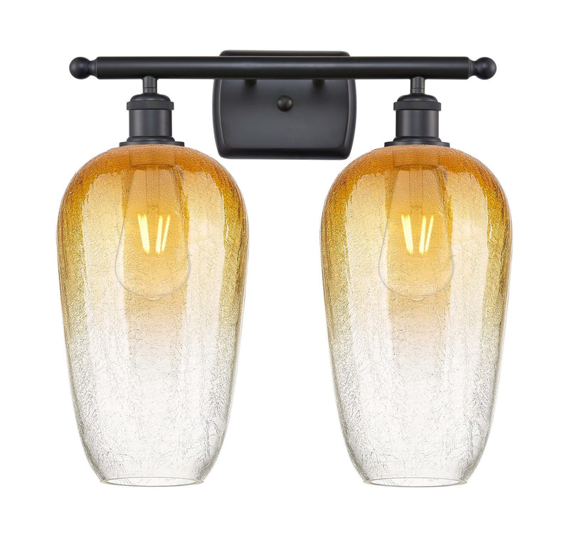 Innovations 516-2W-BK-G484-7AM Two Light Bath Vanity, Matte Black