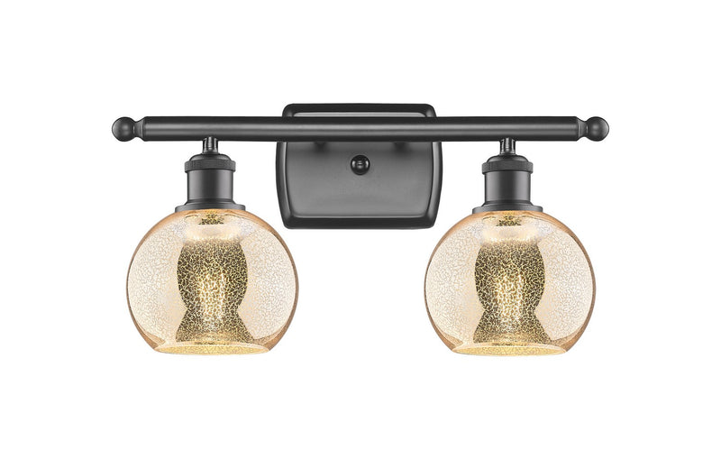 Innovations 516-2W-OB-G128-6 Two Light Bath Vanity, Oil Rubbed Bronze