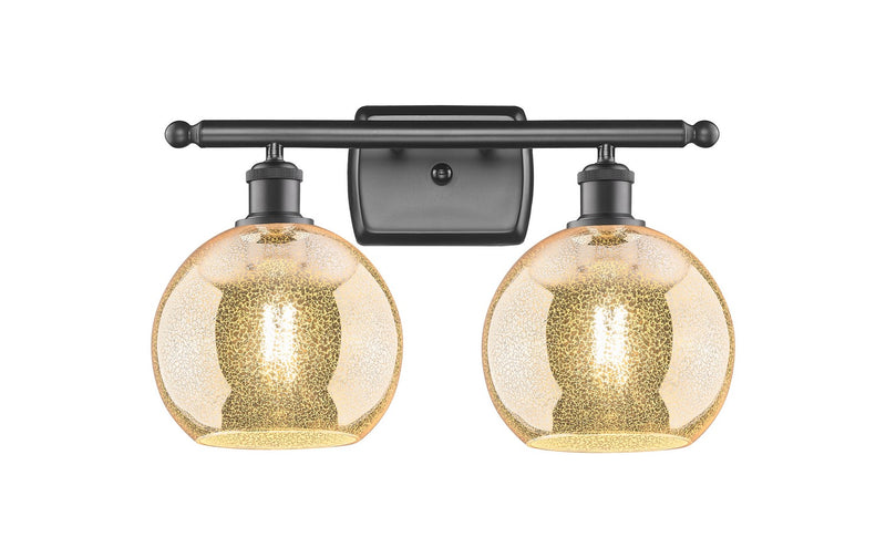Innovations 516-2W-OB-G128-8 Two Light Bath Vanity, Oil Rubbed Bronze