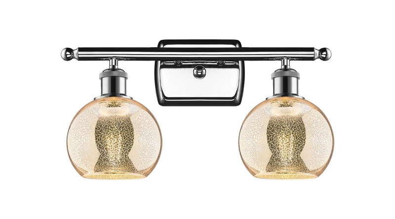 Innovations 516-2W-PC-G128-6 Two Light Bath Vanity, Polished Chrome