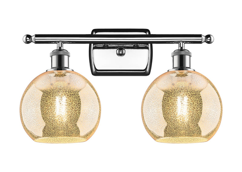 Innovations 516-2W-PC-G128-8 Two Light Bath Vanity, Polished Chrome