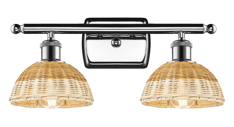 Innovations 516-2W-PC-NBD2-75-NAT Two Light Bath Vanity, Polished Chrome