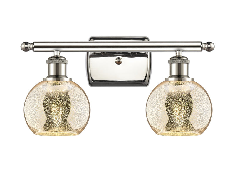 Innovations 516-2W-PN-G128-6 Two Light Bath Vanity, Polished Nickel