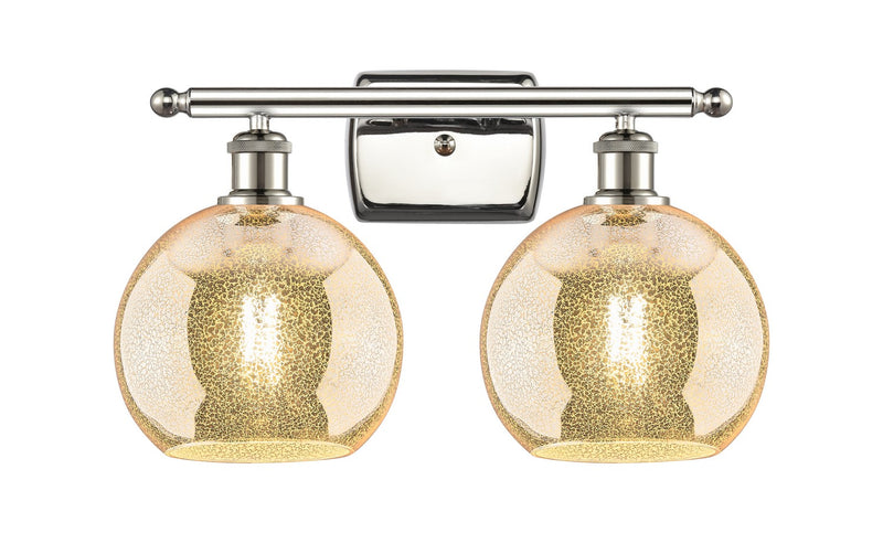 Innovations 516-2W-PN-G128-8 Two Light Bath Vanity, Polished Nickel