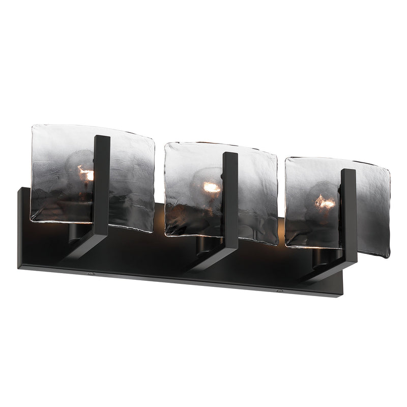 Golden 3164-BA3 BLK-SWG Three Light Vanity, Matte Black