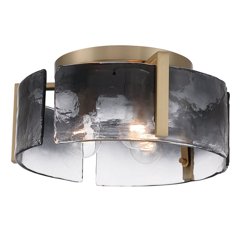 Golden 3164-FM BCB-SWG Three Light Flush Mount, Brushed Champagne Brass