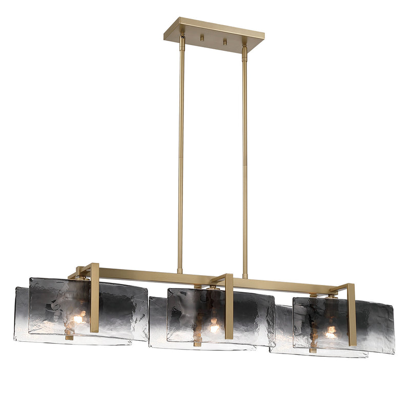 Golden 3164-LP BCB-SWG Three Light Island Pendant, Brushed Champagne Brass