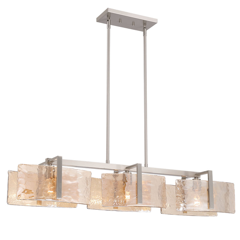 Golden 3164-LP PW-AWG Three Light Island Pendant, Pewter