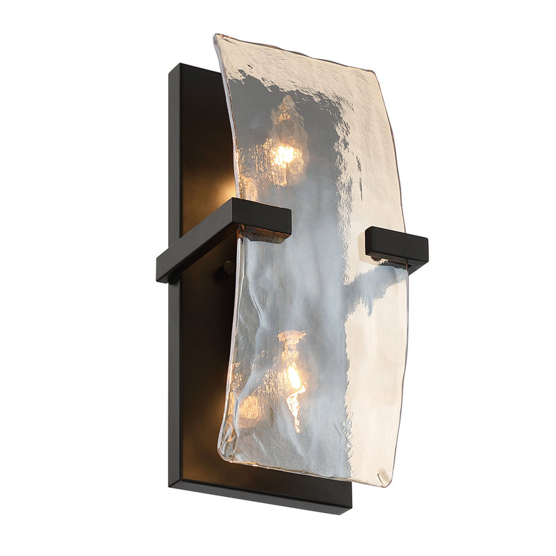 Golden 3164-WSC BLK-AWG Two Light Wall Sconce, Matte Black