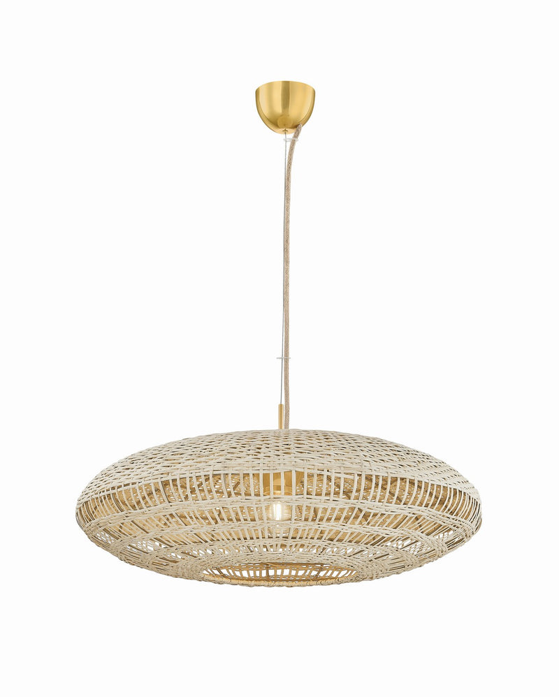 Mitzi H1118701S-AGB One Light Pendant, Aged Brass