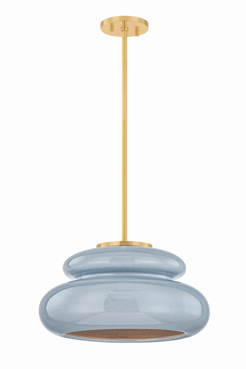 Mitzi H1145701-AGB/CCC One Light Pendant, Aged Brass