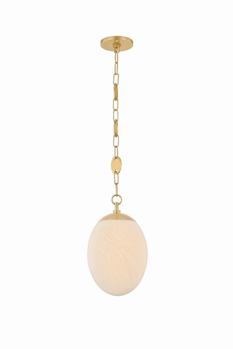 Mitzi H1146701S-AGB One Light Pendant, Aged Brass