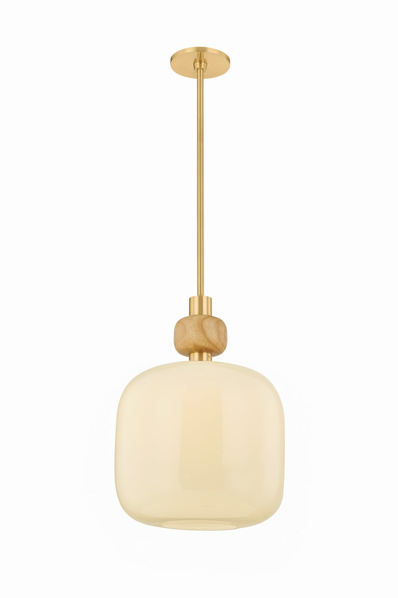Mitzi H1149701L-AGB One Light Pendant, Aged Brass
