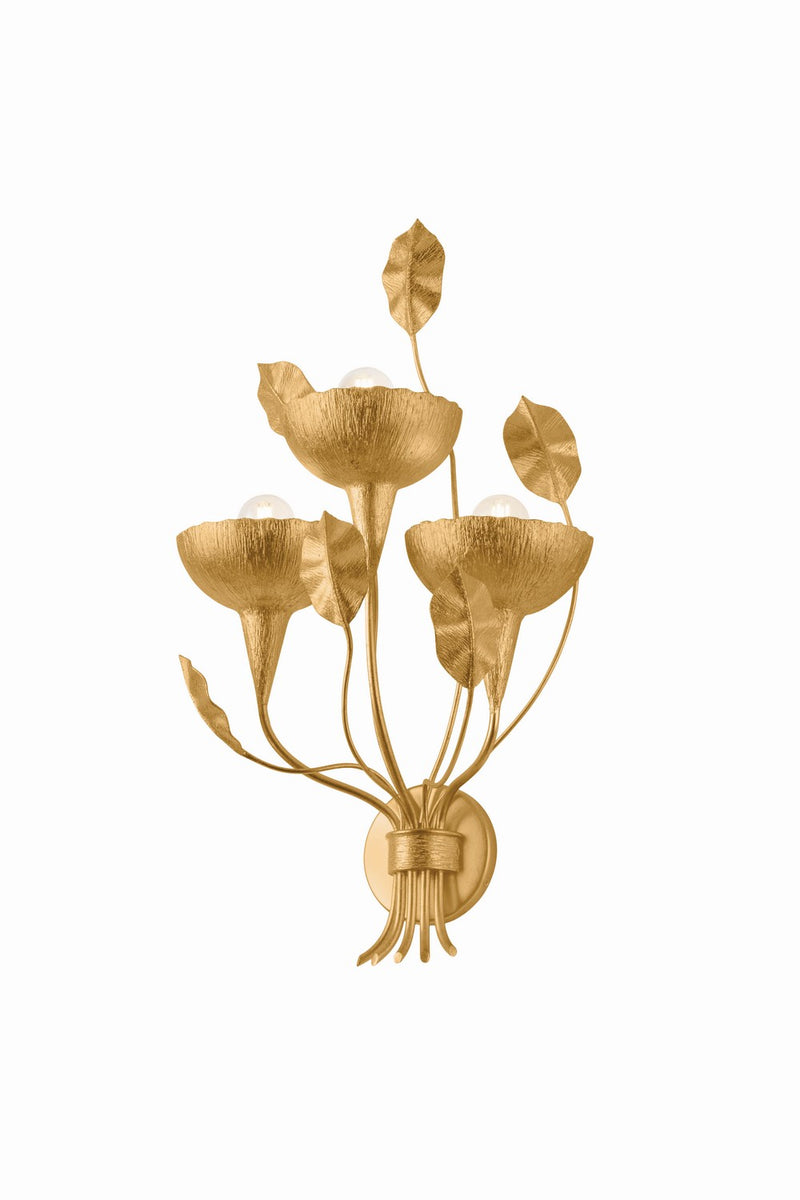 Corbett Lighting 566-03-VGL Three Light Wall Sconce, Vintage Gold Leaf