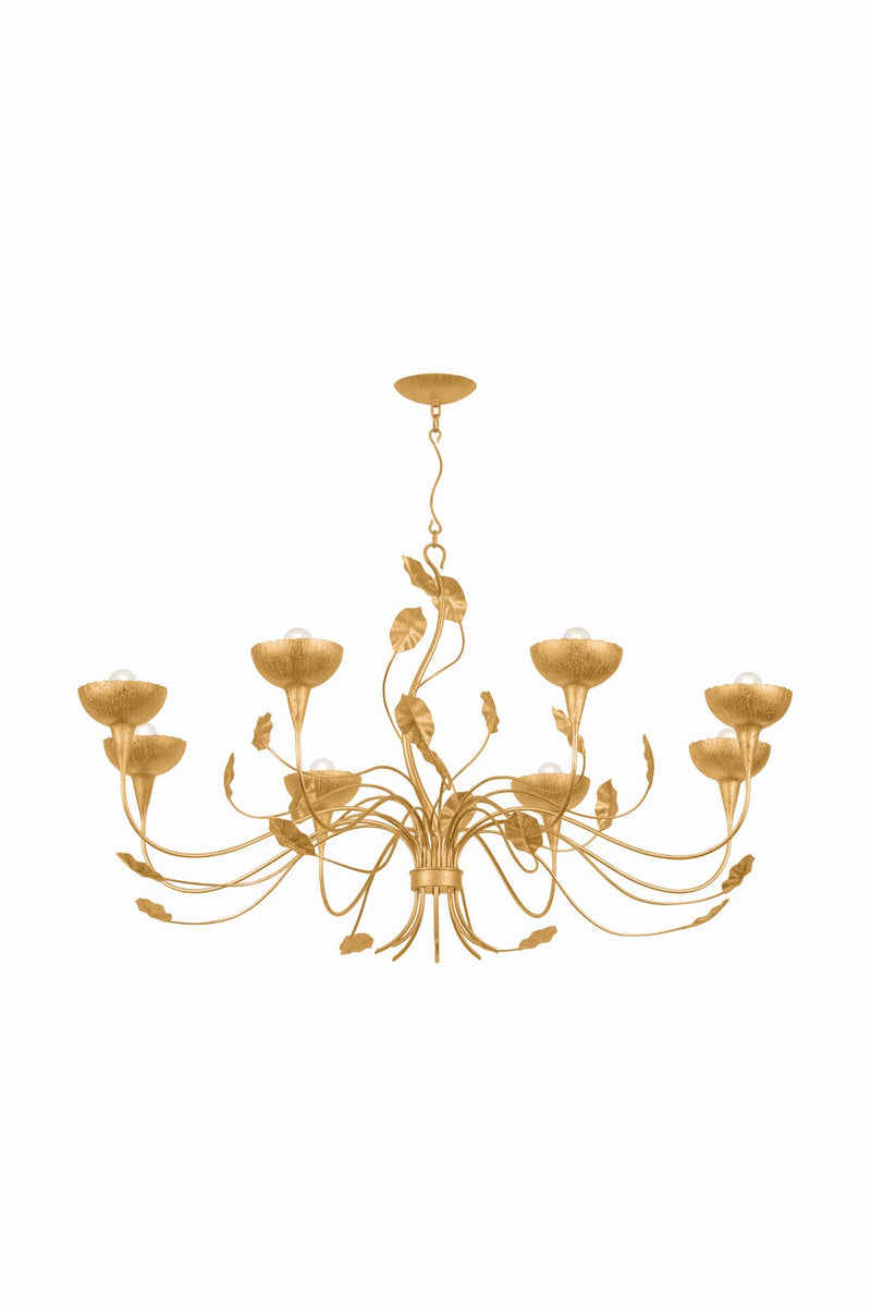 Corbett Lighting 566-52-VGL Eight Light Chandelier, Vintage Gold Leaf