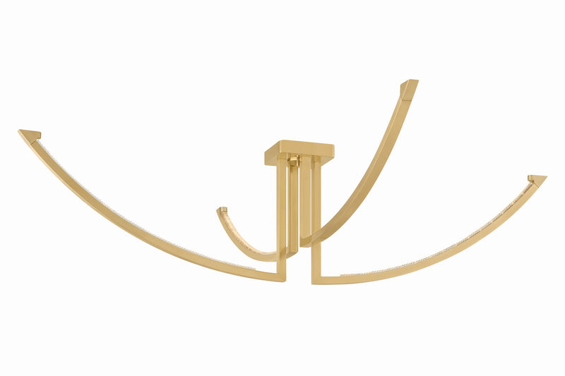 Corbett Lighting 567-60-VB LED Semi Flush Mount, Vintage Brass