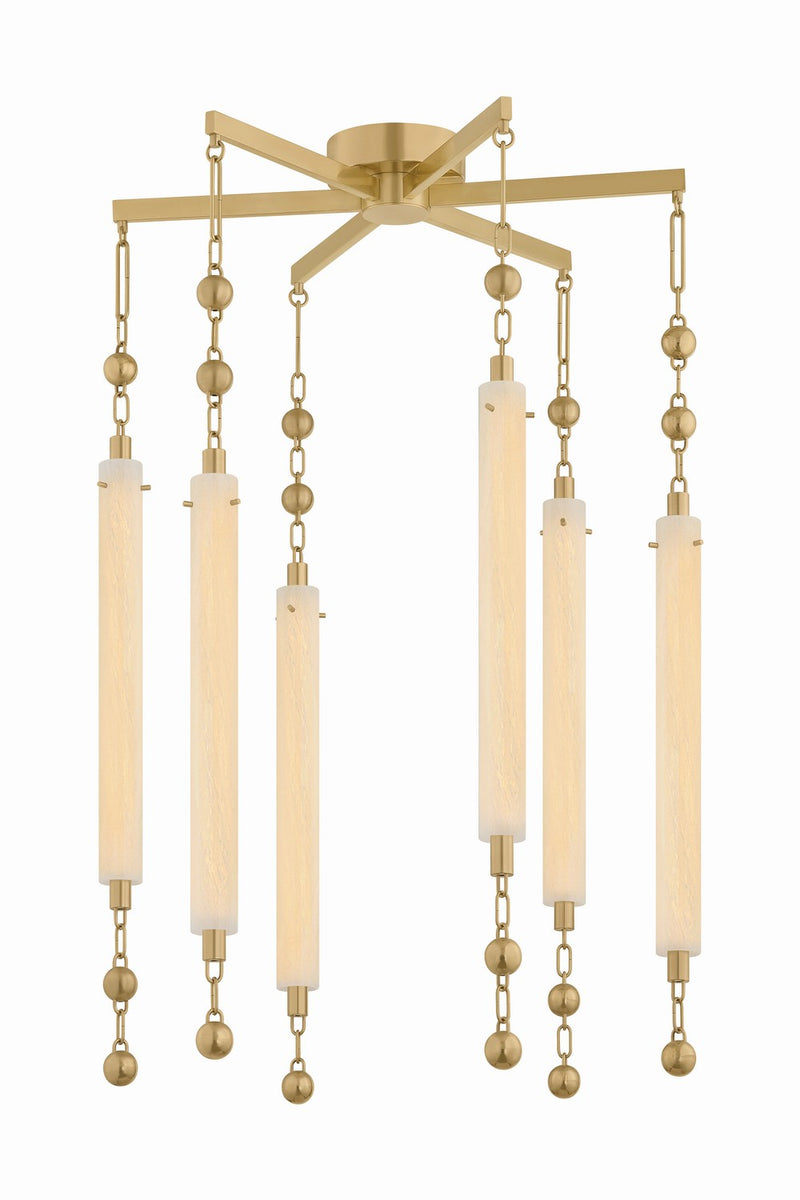 Corbett Lighting 568-28-VB LED Chandelier, Vintage Brass