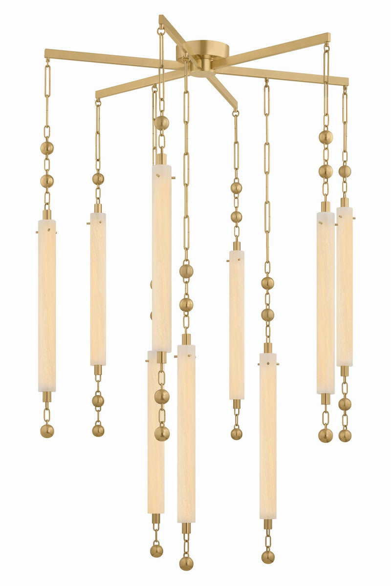 Corbett Lighting 568-39-VB LED Chandelier, Vintage Brass