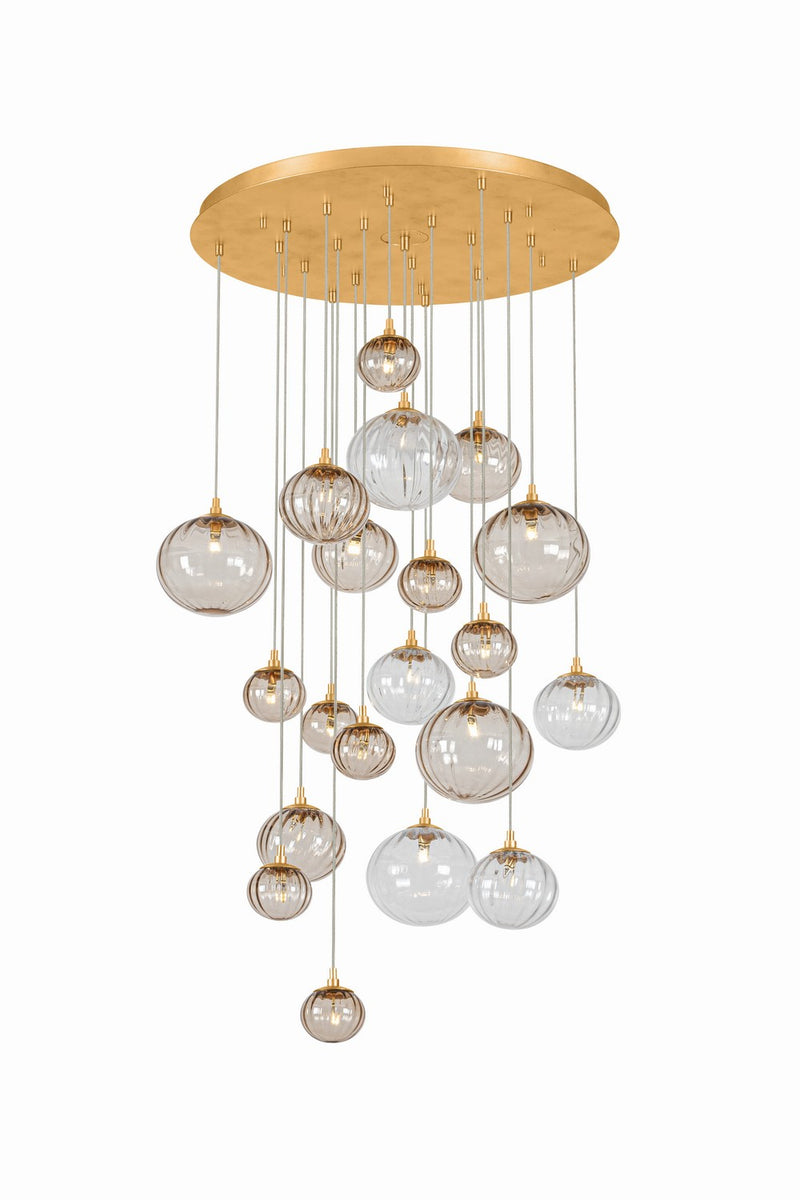 Corbett Lighting 571-29-VGL LED Chandelier, Vintage Gold Leaf