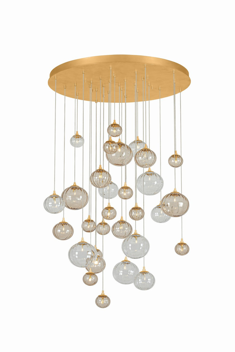 Corbett Lighting 571-40-VGL LED Chandelier, Vintage Gold Leaf