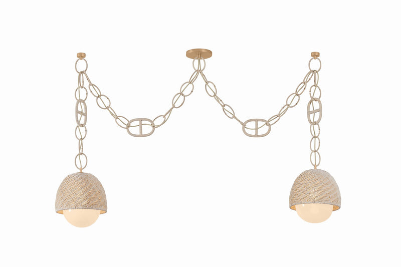 Corbett Lighting 576-02-CPL Two Light Linear, Champagne Leaf