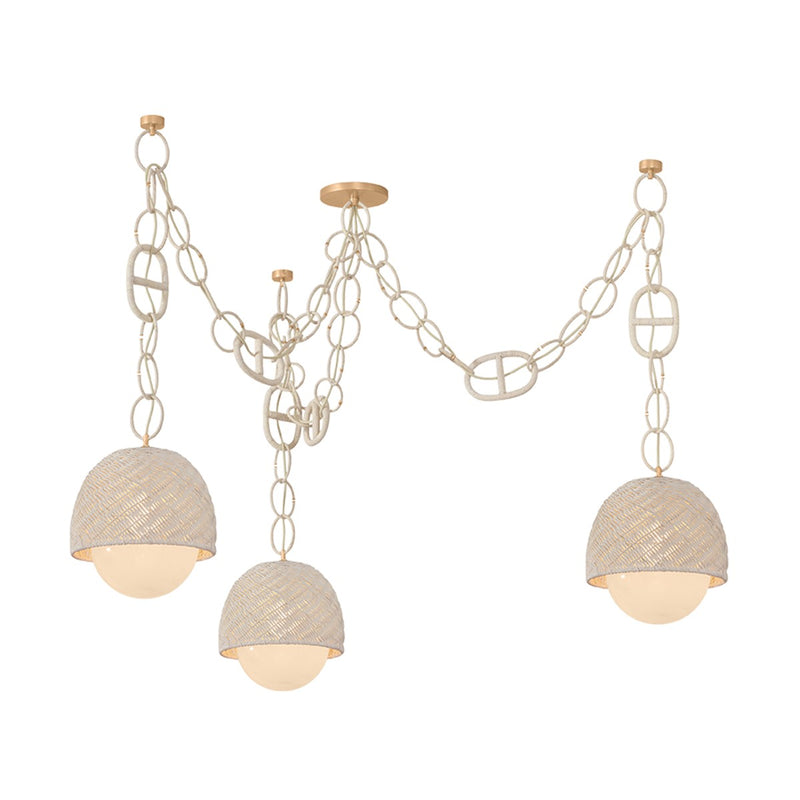 Corbett Lighting 576-68-CPL Three Light Chandelier, Champagne Leaf
