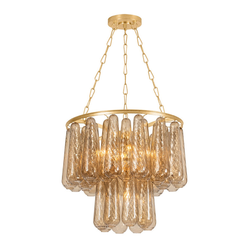 Corbett Lighting 581-27-VGL Five Light Chandelier, Vintage Gold Leaf