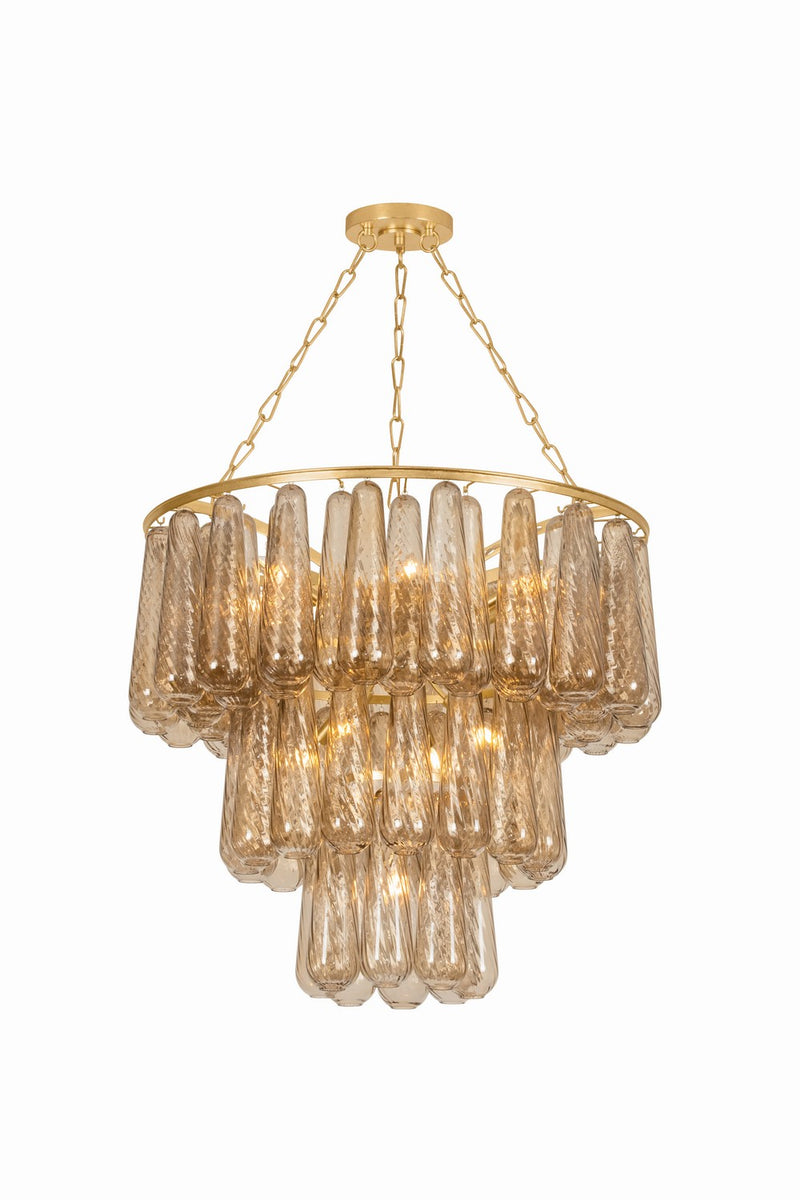Corbett Lighting 581-36-VGL 11 Light Chandelier, Vintage Gold Leaf
