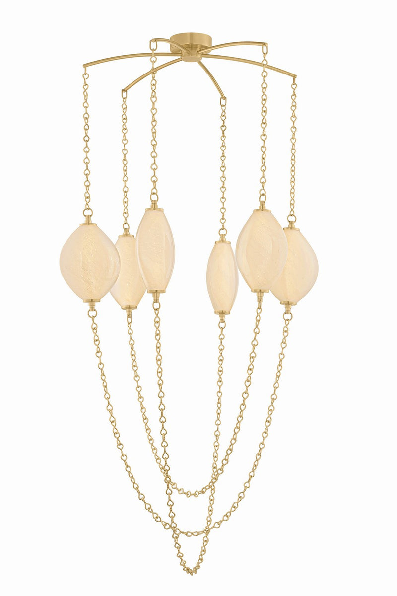 Corbett Lighting 582-39-VB LED Chandelier, Vintage Brass