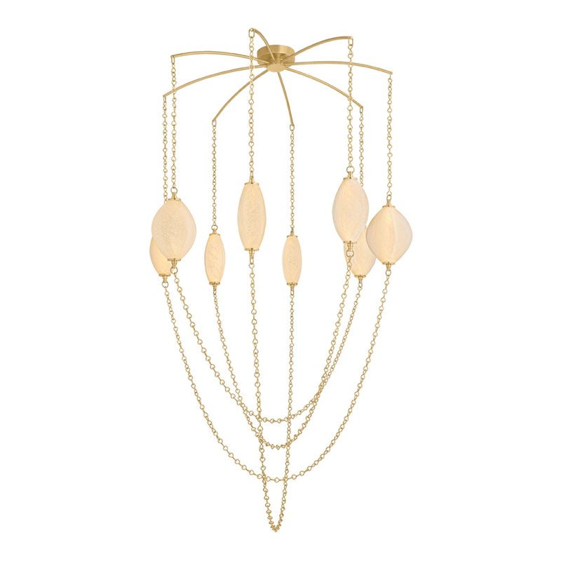 Corbett Lighting 582-54-VB LED Chandelier, Vintage Brass