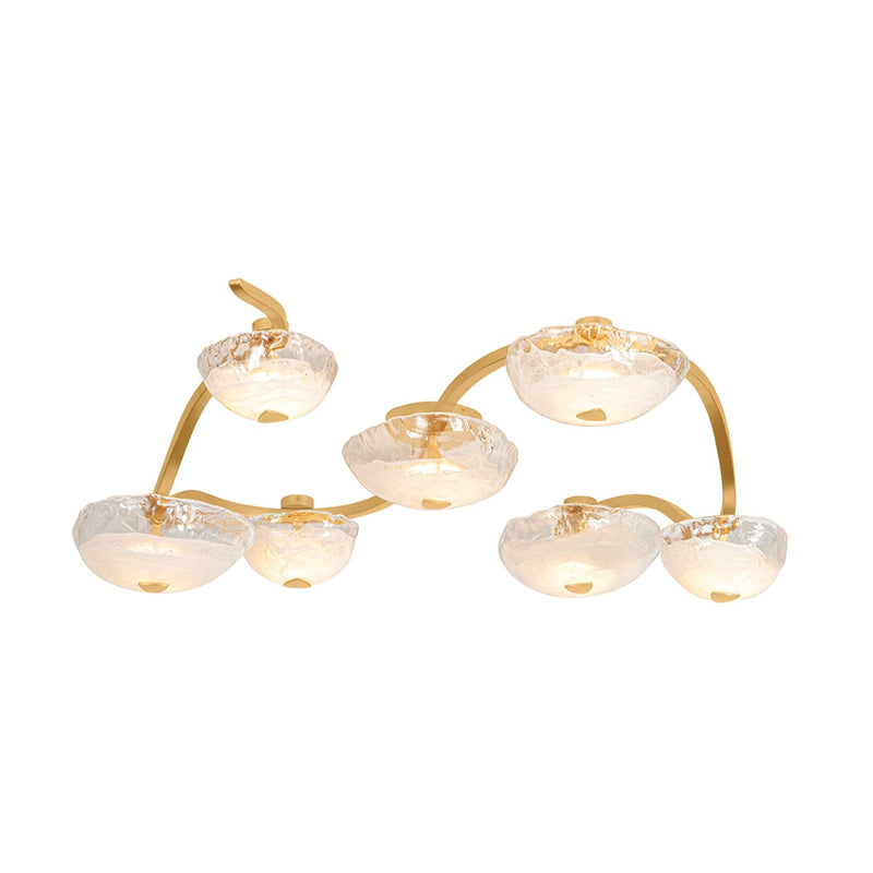 Corbett Lighting 586-45-VGL LED Semi Flush Mount, Vintage Gold Leaf