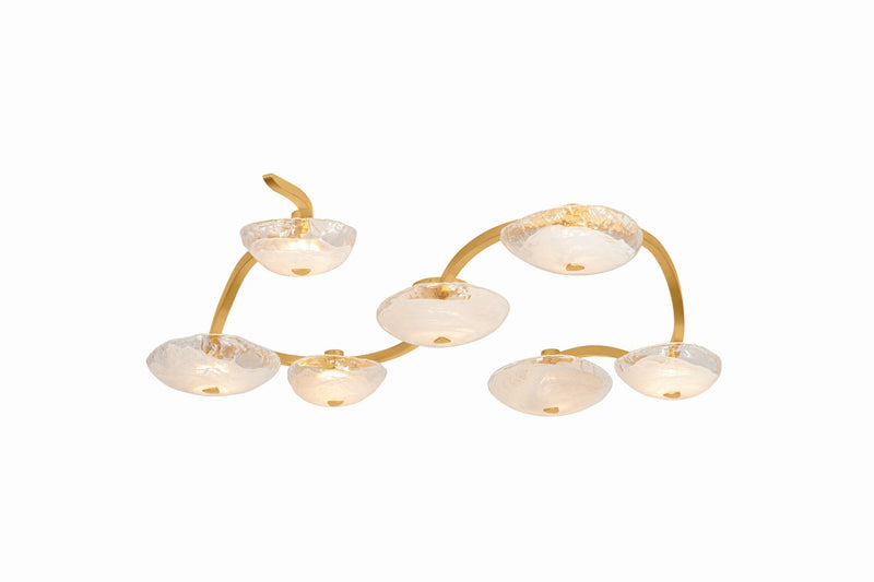Corbett Lighting 586-60-VGL LED Semi Flush Mount, Vintage Gold Leaf