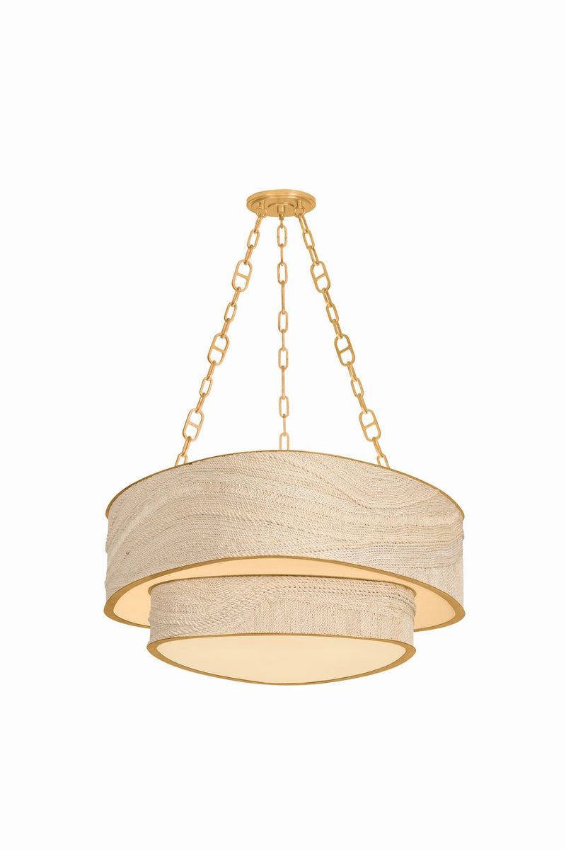 Corbett Lighting 587-32-VGL Nine Light Chandelier, Vintage Gold Leaf