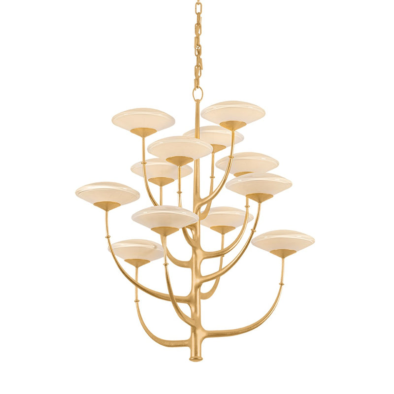 Corbett Lighting 589-34-VGL LED Chandelier, Vintage Gold Leaf