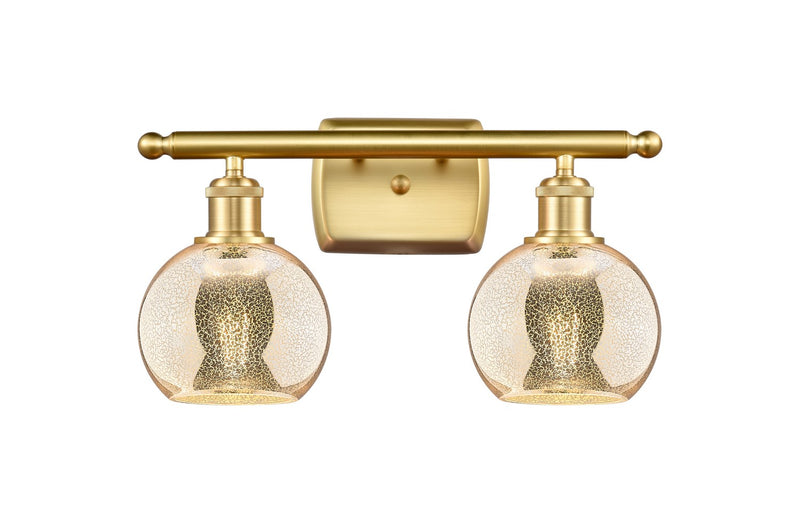Innovations 516-2W-SG-G128-6 Two Light Bath Vanity, Satin Gold