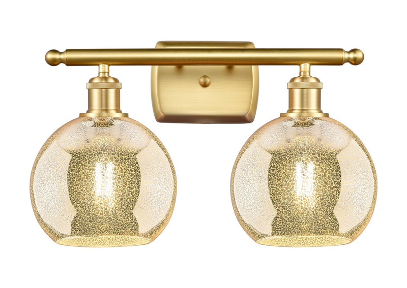 Innovations 516-2W-SG-G128-8 Two Light Bath Vanity, Satin Gold