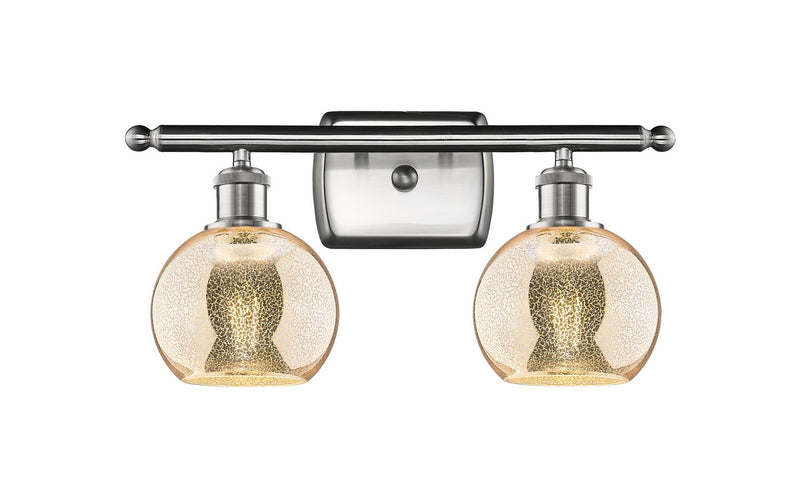Innovations 516-2W-SN-G128-6 Two Light Bath Vanity, Brushed Satin Nickel
